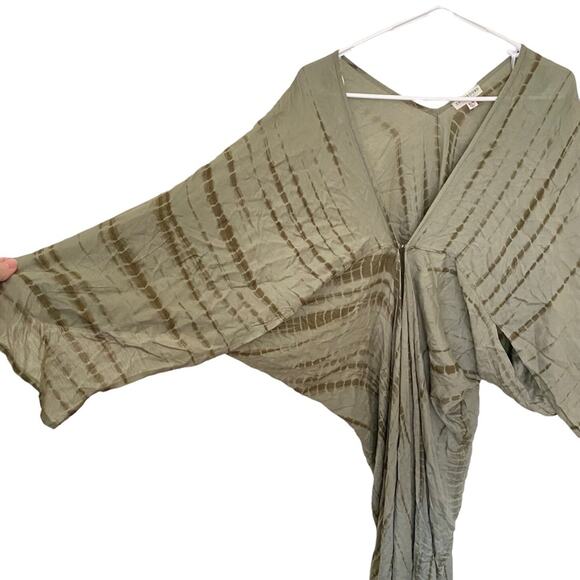 Earthbound Trading Co. Tie Dye Long Flowy bohemian Duster lightweight olive OS - Picture 5 of 12